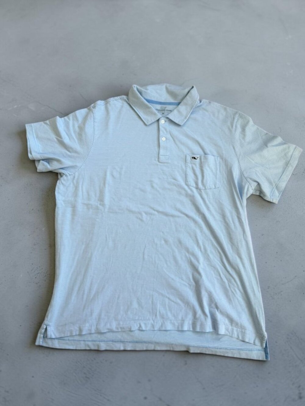 VINEYARD VINES Men's Blue White Striped Polo Shirts Size XL